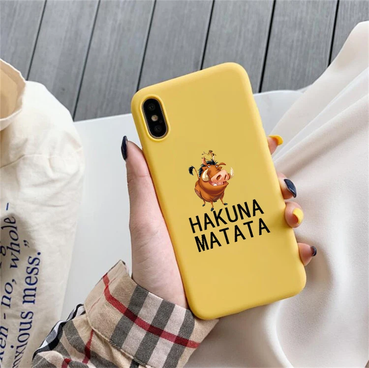 Новинка, лучший чехол с изображением короля льва, роскошный цветной Мягкий силиконовый чехол Hakuna Matata для iPhone X 8 7 6S Plus 11 Pro - Цвет: HHSR-22364