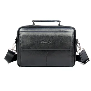 

100% Genuine Leather Messenger Bag Male Cowhide Casual Business Handbag Men's Leather Crossbody Shoulder Bag Big Tote Briefcase