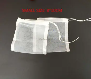 

10pcs/lot- 8*10cm 150/75/48 micron high density soybean milk fruit juice wine mesh Filter Bag Pollen powder storage bag