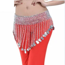 Золотые серебряные бусы Восточный танец живота танец Живота Монеты Пояс для продажи женские волны аксессуары для индийского танца поясная цепь