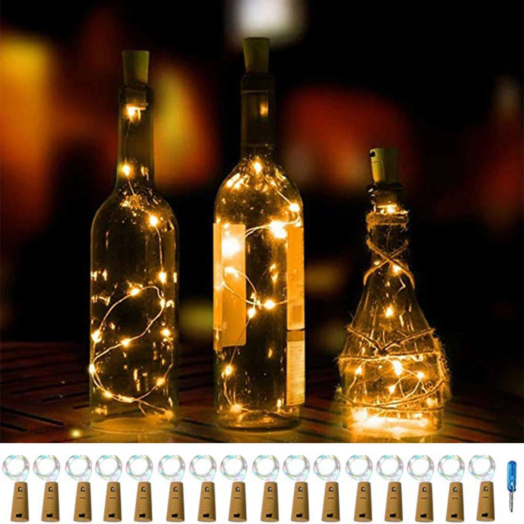 16 個コルク形ledナイトライト星空ワインボトルランプパーティーの装飾銅線ストリング家の装飾屋外新 4 Lighting Strings Aliexpress
