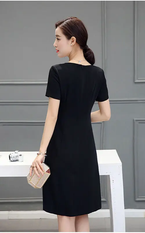 Летние женские винтажные платья частичное Плиссированное Радужное платье с коротким рукавом черное платье Южная Корея стиль Дамская одежда