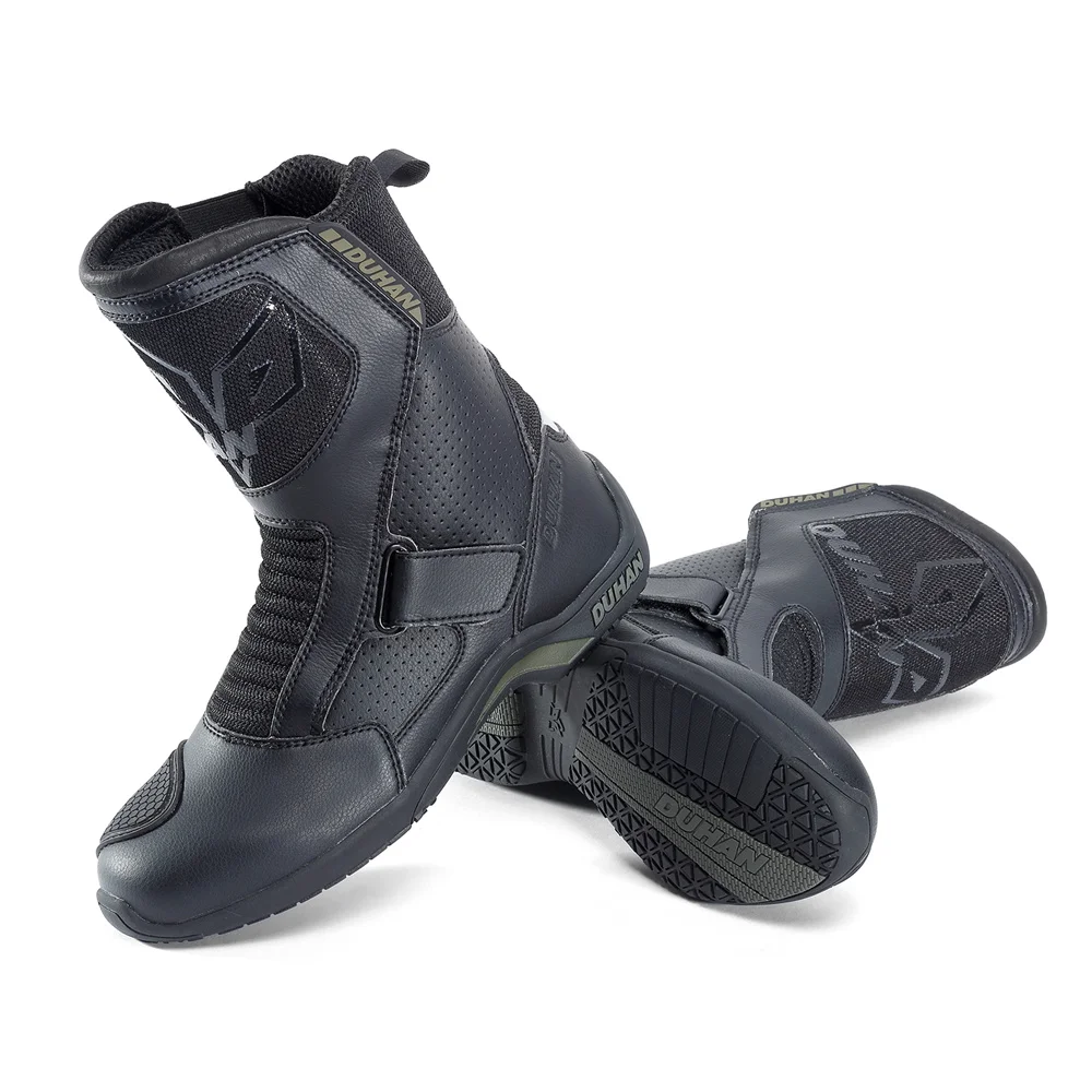 Stivali Da Moto Uomo Nero Traspirante Stivali Moto Da Strada Off-Road  Scarpe Da Corsa Moto Motocross Stivali Bota Motociclista