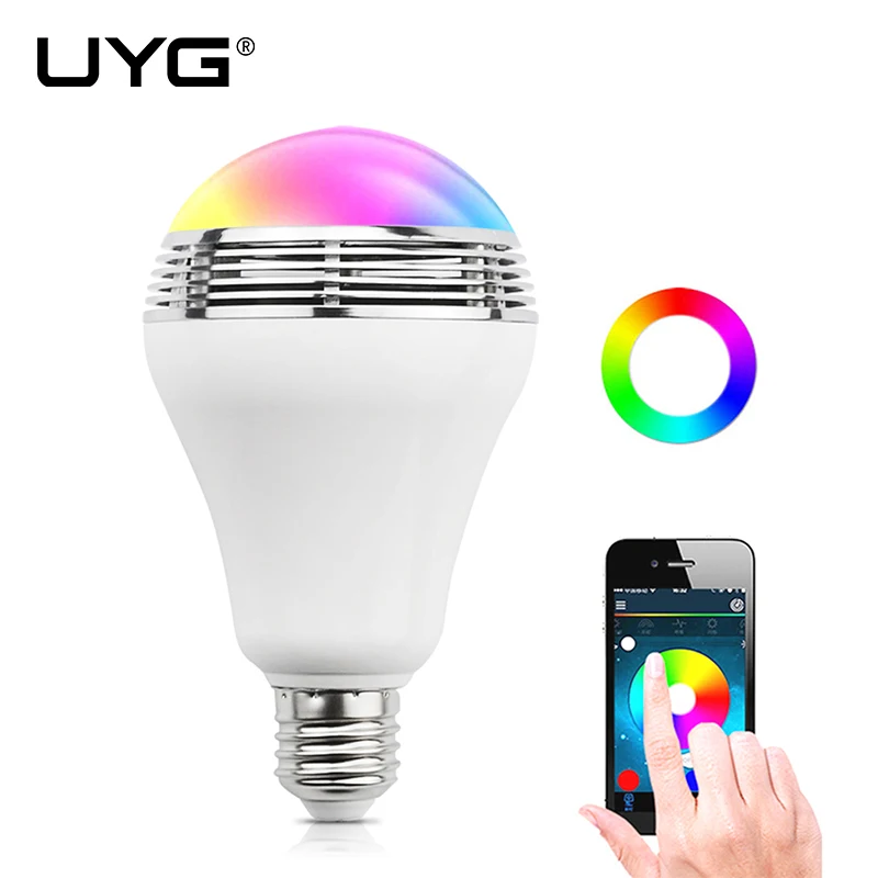 UYG E27 Wireless bluetooth speakers ceiling speaker smart led mp3 player light bulb Colorful music Lighting for iphone xiaomi bluetooth-music-player : image UYG E27 Wireless bluetooth speakers ceiling speaker smart led mp3 player light bulb Colorful music Lighting for iphone xiaomi bluetooth-music-player