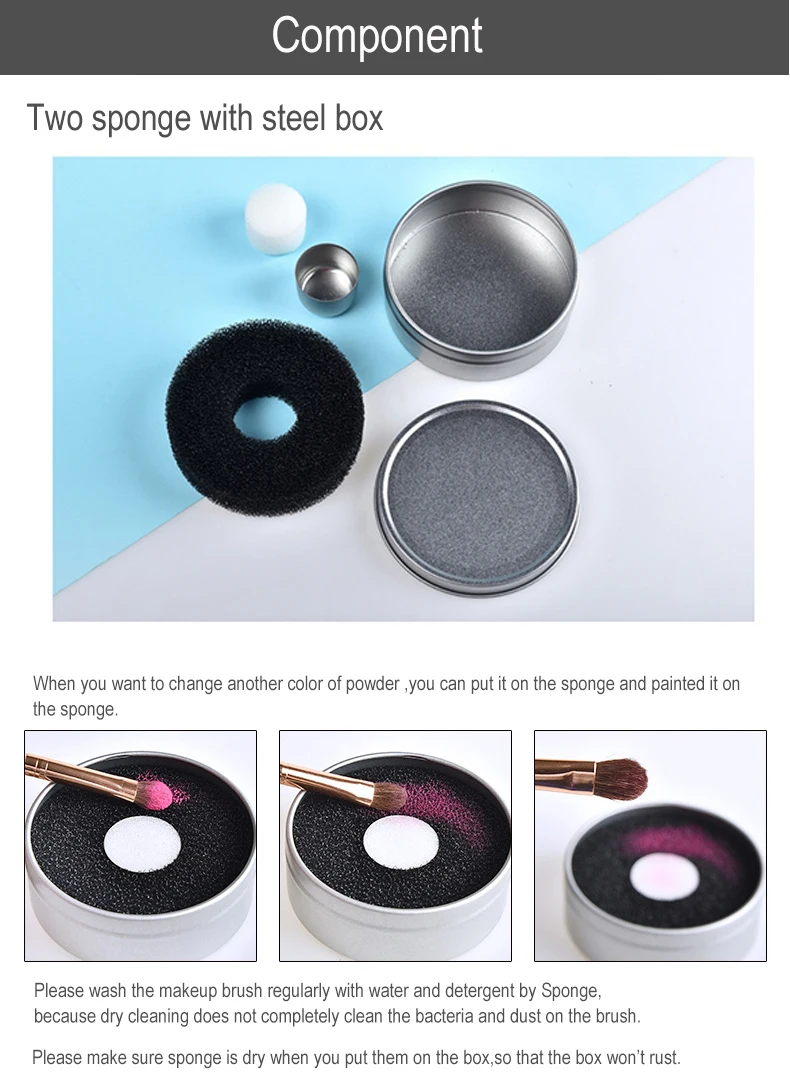 Makeup Brush Cleaner Sponge Remover Color From Brush Eye shadow Sponges Tool Powder Quick Colors Off Make Up Brushes Eyeshadow  (14)