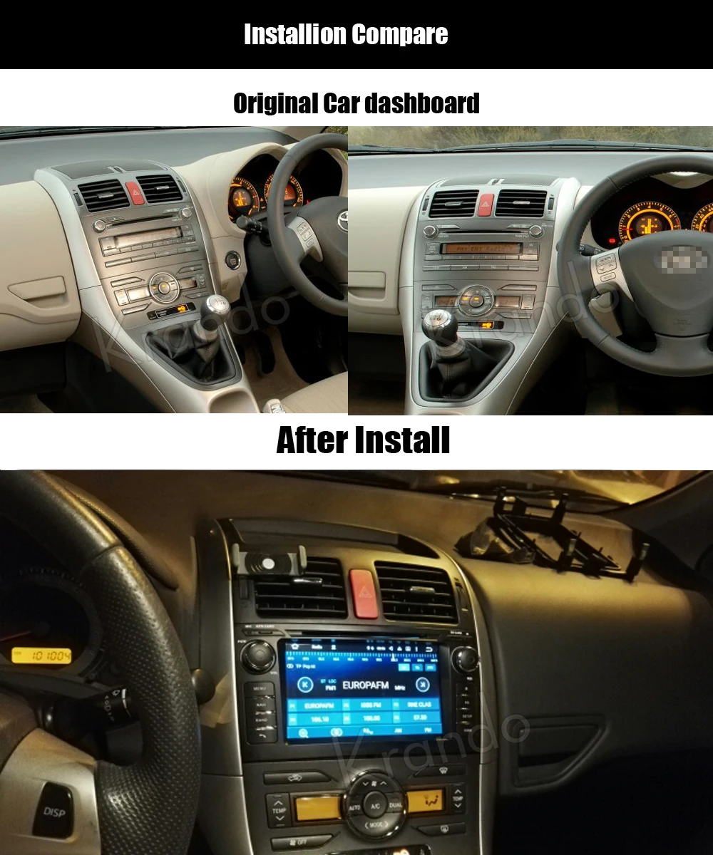 Top Krando 7" Android 8.0 car navigation multimedia system for toyota auris 2007-2011 for corolla hatchback 2012-2013 radio player 1