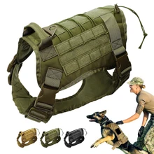 Тактический жилет для собак, тренировочный охотничий нейлоновый Водонепроницаемый Военный патруль, регулируемая собачья жгут, ручка для охоты