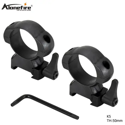 Alonefire Tático Alto Perfil Médio Liberação Rápida Picatinny Weaver Escopo Montagem Anel Brack k5 Aço 30mm