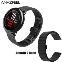 AMAZFEEL Watch Bracelet for Xiaomi Amazfit Strap Metal Stainless Steel Belt Huami Amazfit Stratos Strap Amazfit pace 2 Band 22mm