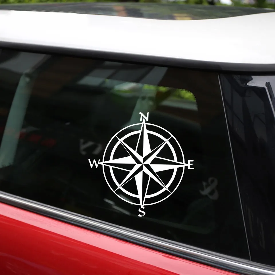 Cunymagos Car Styling Compass Travel Wanderlust Direction NSWE Car Stickers Creative Funny Car Body Door Window Wall Decal Sticker 1515cm (10)