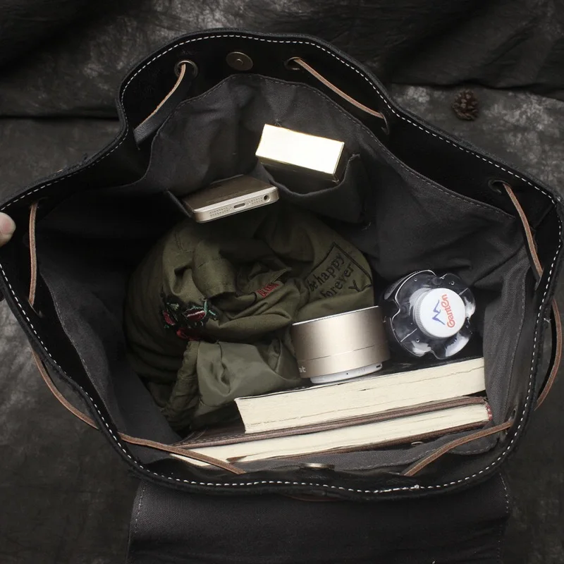 Pockets Show and Large Capacity of Leather Backpack