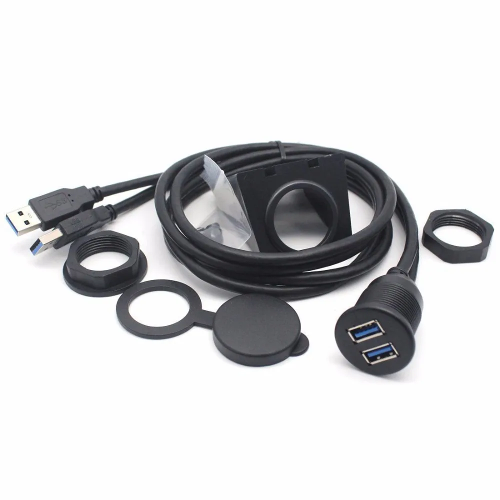 30pcs x Double USB 3.0 Panel Flush Mount Dual USB 3.0 Extension 1 meter