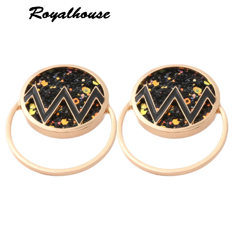 

Royalhouse Orecchini flash Leather brand Earring Oorbellen Dripping oil Big Earrings Kolczyki charm Large Woman Brinco Ear