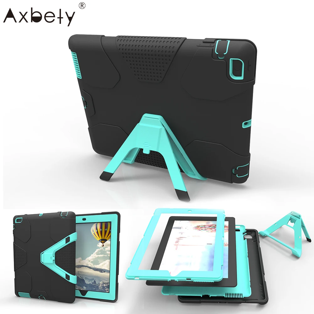 

AXBETY Full Shockproof Protection Stand Cover For iPad 2 Case Heavy Duty Silicone Hard Cover bag For ipad 2 3 4 Case For ipad 4