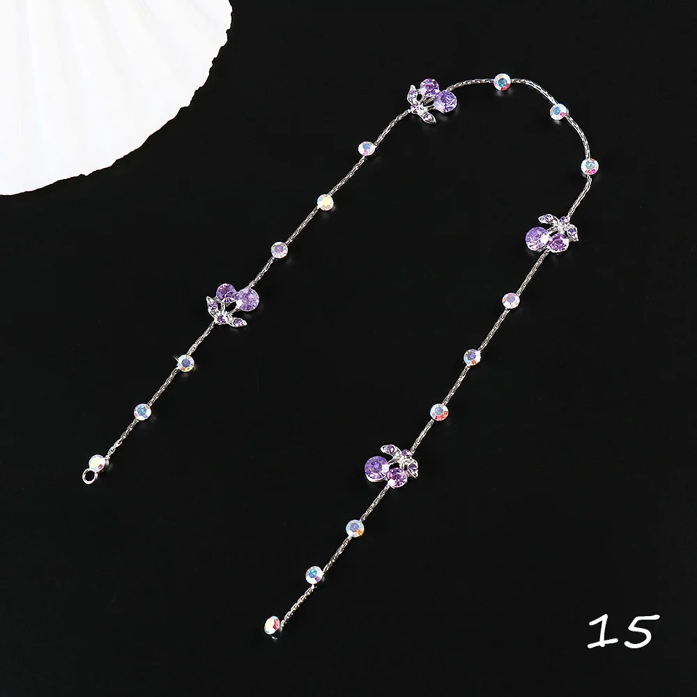 New Exquisite Luxury Crystal Girls Headbands Flower Crown Butterfly Shine Hair Ornament Hairbands Headwear Hair Accessories - Цвет: 15