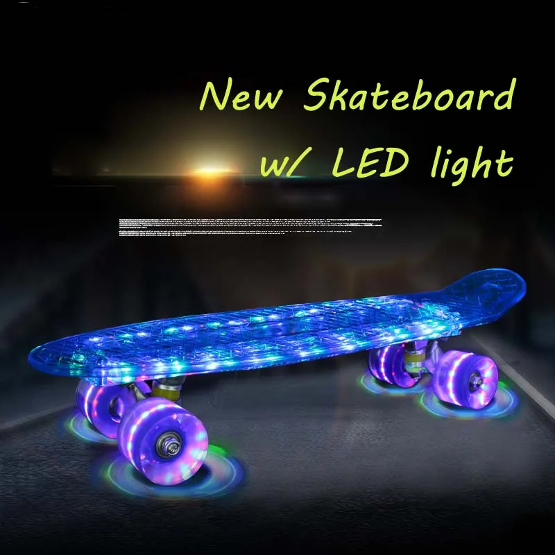 4 Wheels Children Skate Board with LED lights, New Designed Child Skateboard