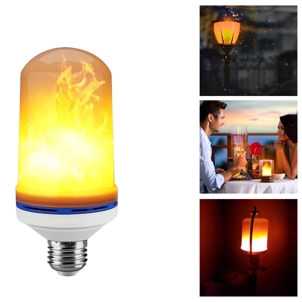 E27 110V 220V LED Flame Effect Fire Light 2835SMD 105 LED