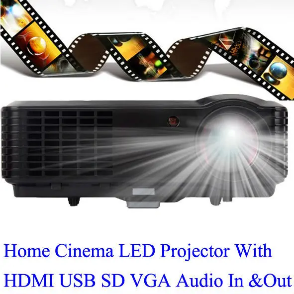 Huge Cinema Screen Projector 2800 Lumens HDMI USB Proyector Good Quality Image HD LED Projecteur Support Phone PS Laptop PC Wholesale Office & School Supplies
