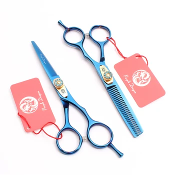 

6.0" 17.5cm Blue Color Purple Dragon Hairdressing Scissors Thinning Scissors Cutting Shears Professional Hair Scissors Set Z1020