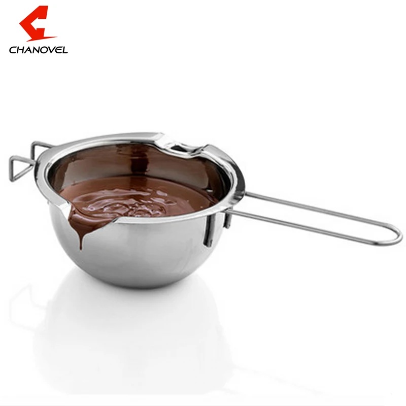 

Hot Sale Stainless Steel Chocolate Melting Pot Furnace Heated Milk Bowl with Handle Heated Butter Tool Baking Pastry Tools