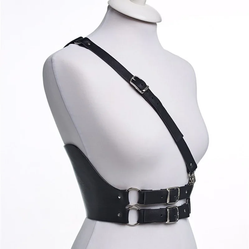 

2019 New Suspenders Sexy Bdsm Fetish Set Bondage Dress Sweater On The Body Straps Sword Belt Gothic Leather Harness Witchy Black