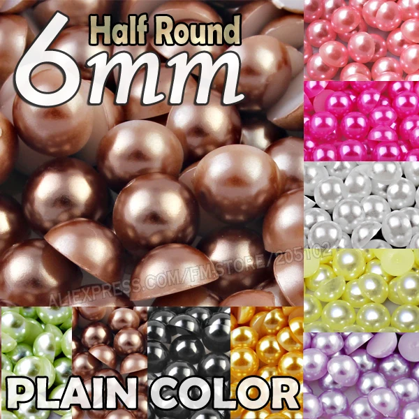 Полукруглые бусины из АБС пластика 6 мм 400 шт./лот|pearl pearls|lot lotpearls for nails |
