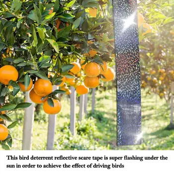 

5CM*45M Anti Bird Tape Bird Repellent Ribbon Anti-Bird Warning Flash Reflective Belt For Pest Control