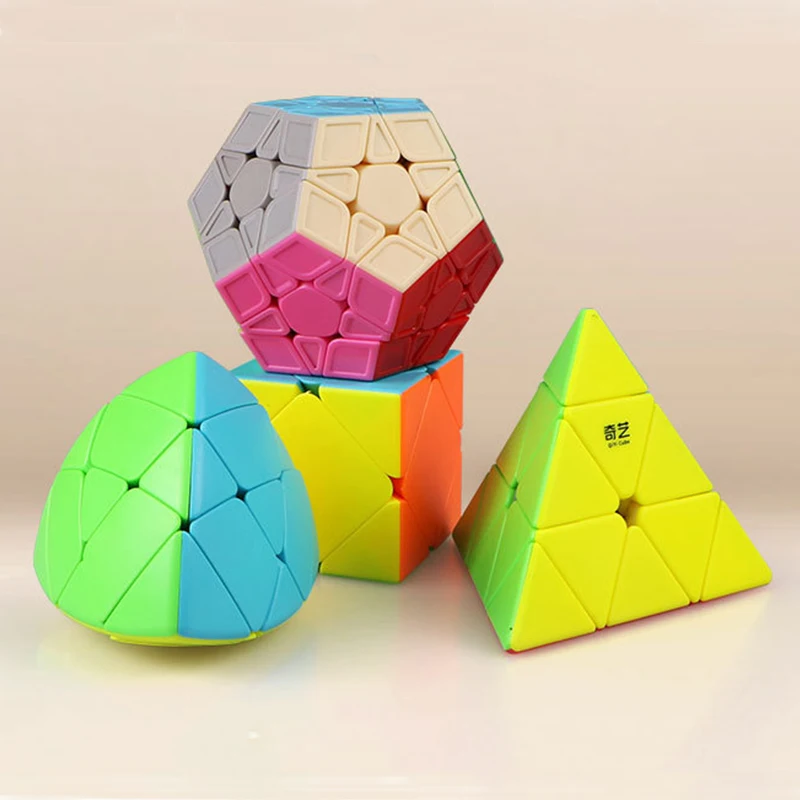 Qiyi Mofangge 4 шт./компл. Magic Cube подарочный набор, 2x2x2, 3x3x3, 4x4x4, 5x5x5 цветной спидкуб Megaminx Профессиональный кубики забавные игрушки для малышей - Цвет: strange-shape B