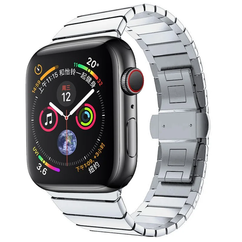 Luxury 316L Stainless Steel Butterfly Watchband For Apple Watch Band 38mm 42mm iWatch 40mm 44mm Strap Series 2 3 4 5 | Наручные часы