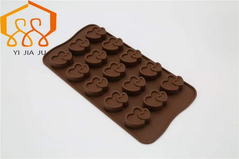 

DIY Handmade Double cordate Chocolate / Cake Baking Mold Jelly Pudding /Handmade Soap Mold Free Shipping