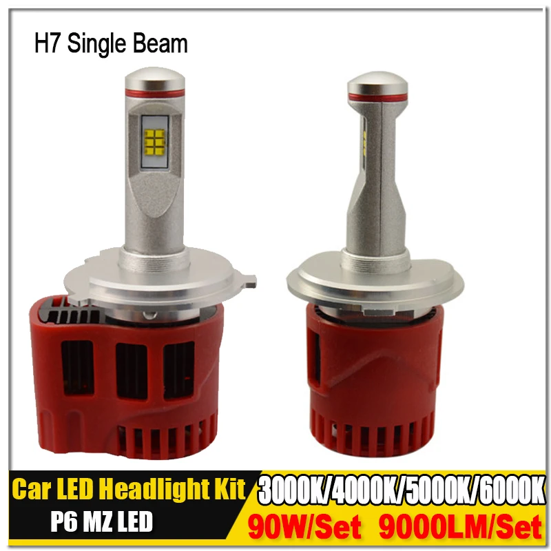 

2X H7 3000K 4000K 5000K 6000K Super Bright P6 LumiLEDs ZES 90W 9000lm Car LED Bulb Headlight Fog Light Conversion Kit