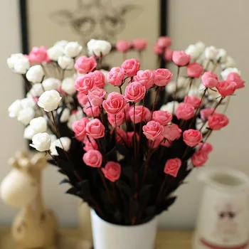 

PE Rose Simulation Flowers wholesale Artificial Fake Flowers White Red Purple Blue Yellow Flowers For House Office Decoration