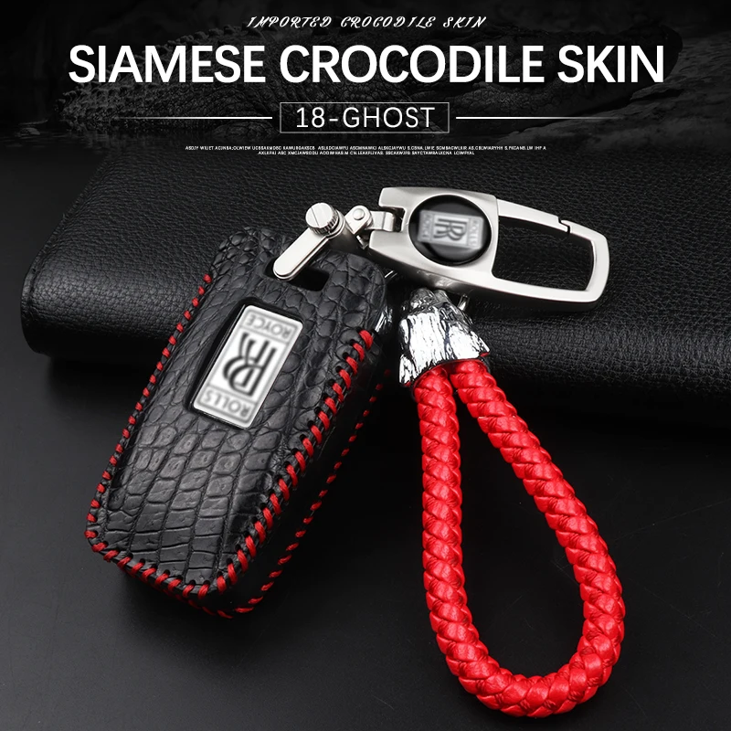 

Applicable to 2018 Rolls Royce Ghost key bag new leather key set badge logo special key cover leather key box bag auto parts