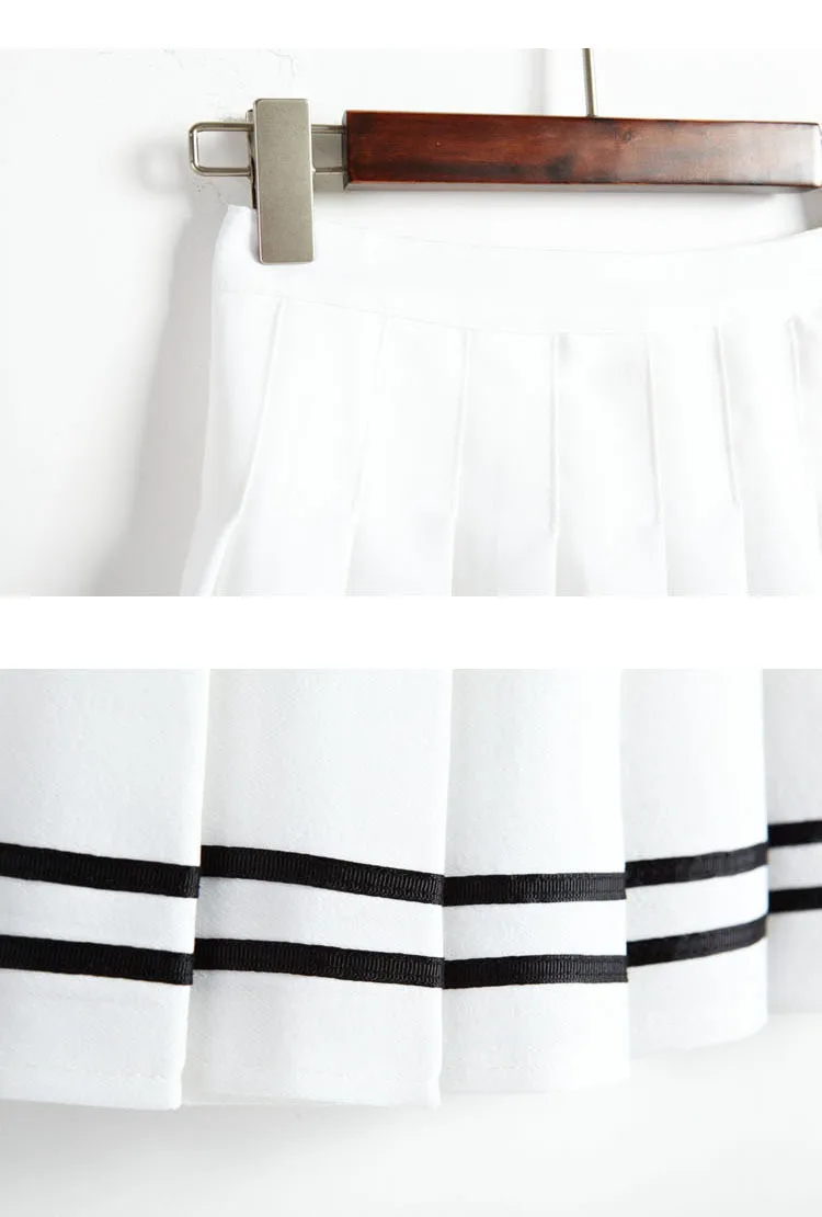 Женская винтажная плиссированная юбка с завышенной талией в стиле кавайи, японский стиль Харадзюку, британский консервативный стиль, милые юбки для женщин