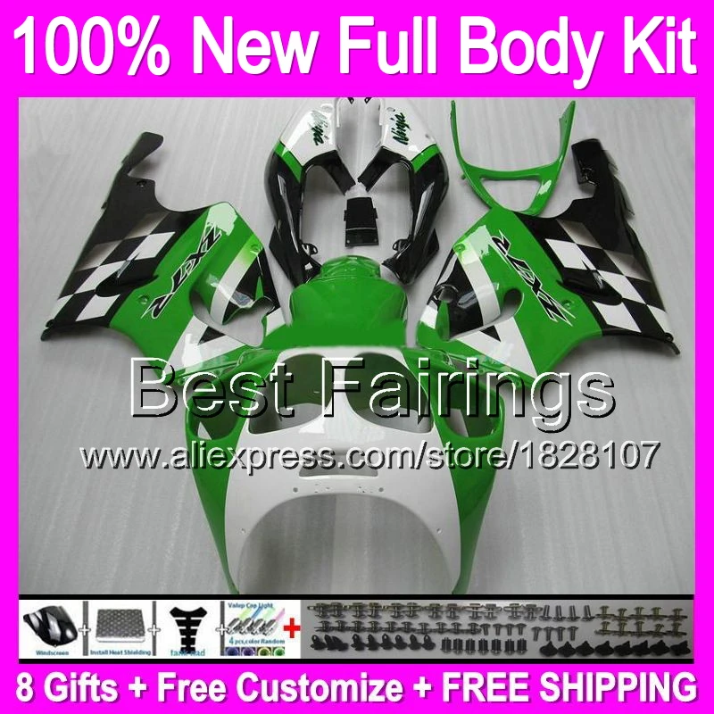 

+decal Fairing For KAWASAKI NINJA ZX7R 96-03 green ZX-7R B28 ZX 7R 96 97 98 99 00 01 02 03 1996 1997 1998 2003 green white blac