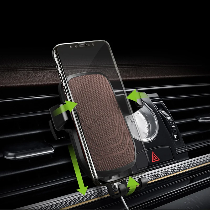 

EtopLink Car Wireless QI charger Gravity bracket apple 7.5W Wireless charging Holder Stand Air Vent ABS Fast Phone Charger 10W