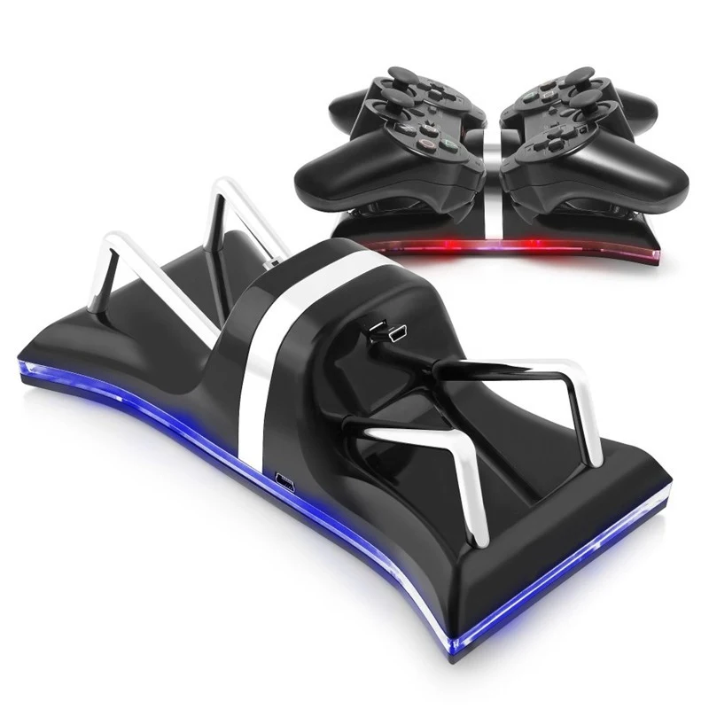 

High Quality USB Controller Blu-ray Dual Charger Ports Station Wireless Controller Charger For PS3 Controller