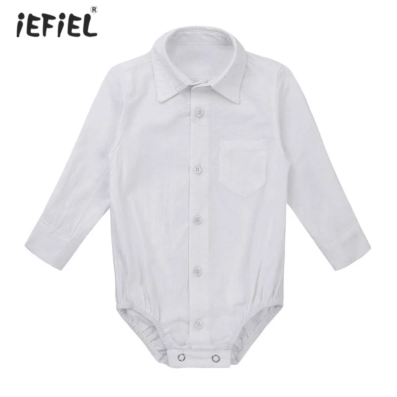 newborn white button up shirt