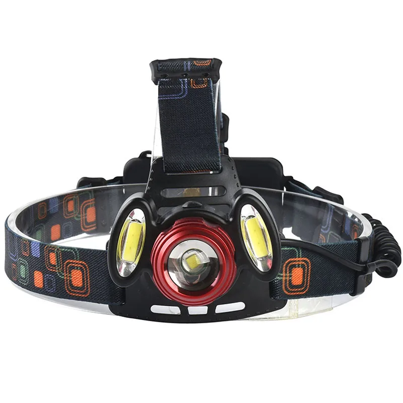 Litwod Z202305 XM-L T6+2*COB LED Headlamp head Lamp light use 2*18650 battery 5000 lumen fishing lamp head flashlight - Emitting Color: A