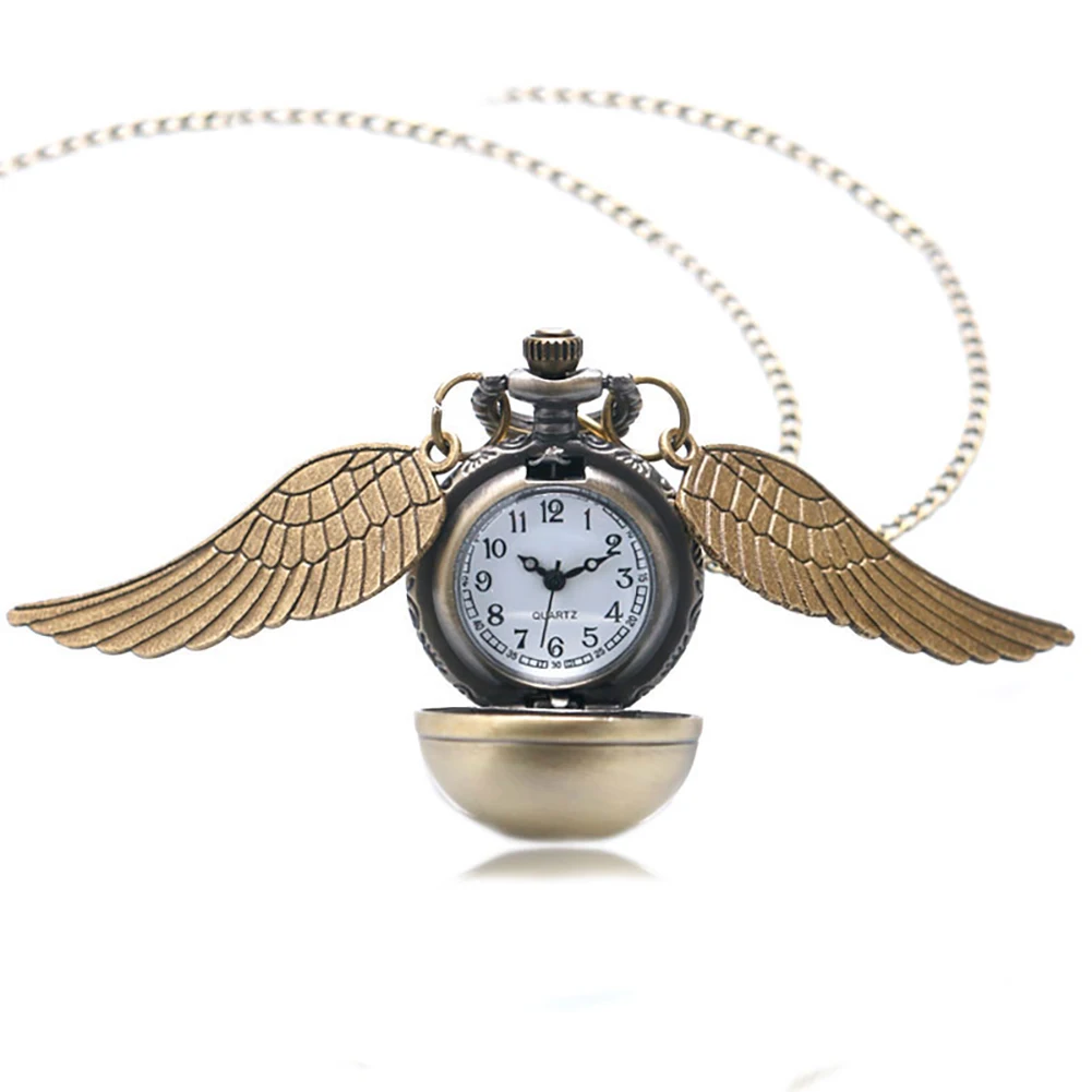 Ретро часы, ожерелье, карманные часы, ретро стиль, Снитч, золотой шар, серебро, бронза, брелок, цепь, часы для мужчин и женщин, relogio de bolso - Цвет: 3