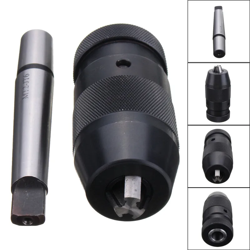 

1/32-1/2 Inch 6JT Keyless Drill Chuck Self Tighten And JT6-2MT Tanged Tang Adapter MT2 Tightening Drill Chuck