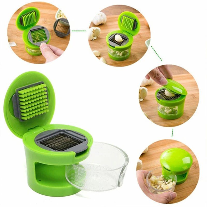 Mini Portable Garlic Grater ABS Stainless Steel Chopper Slicer Hand Presser Grinder Crusher Kitchen Tool Garlic Presse