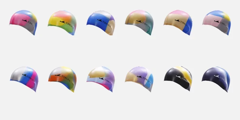 New Multicolor Sporty Silicone Swimming Caps Athlete Particle Swimming Hat Pool Wear Men and Women Protect Ears Bathing Cap