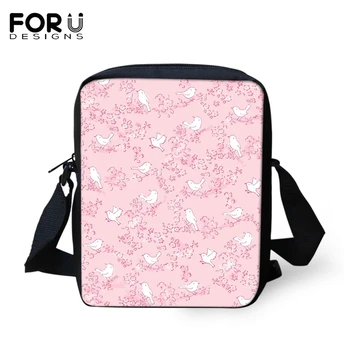 

FORUDESIGNS Women Messenger Bags Cartoon Birds Print Crossbody Bag Kids Purse Small Coin Bags Little Animal Pattern Mini Flaps