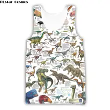 PLstar Cosmos модный топ на бретелях для мужчин с 3D принтом динозавра унисекс жилет Ретро Стиль Лето Уличная повседневные топы без рукавов HY587