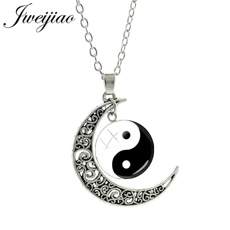 Ожерелье JWEIJIAO Yin yang Tai Chi луна раннее ожерелье лучший друг подарок ювелирные