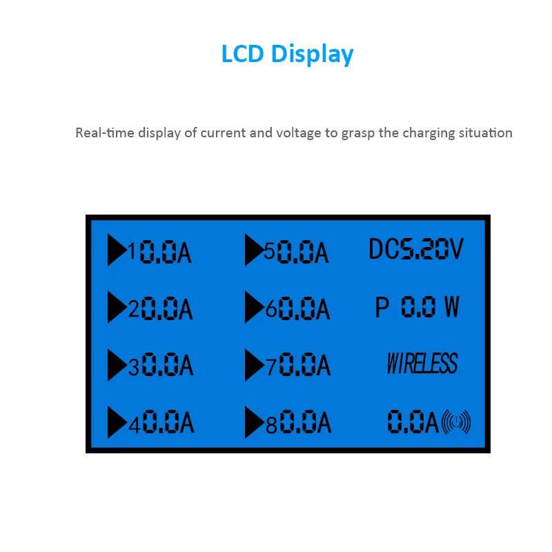 STOD Qi Wireless Charger LED Display USB Charging