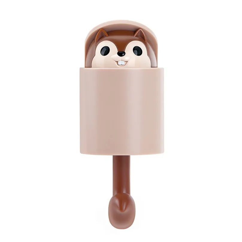 Squirrel Wall Hook Adhesive Home Cartoon Cute Hanger Key Umbrella Towel Cap Coat Multi-Purpose Hooks Hot sale #3A08 (6)