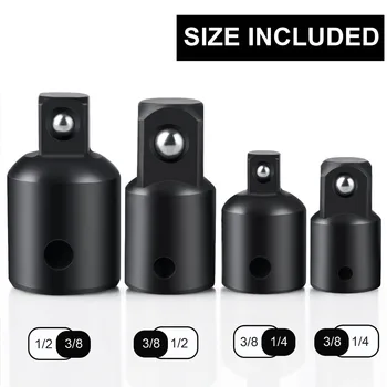 

4pcs Economic Ratchet Wrench Sockets Transform Joint 1/4" 3/8" 1/2" Socket Adapter Head Connector Kit Hand Tools Accessories