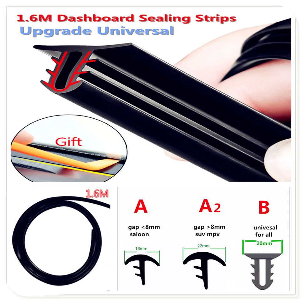 

Car Rubber 1.6m plastic Sealing Strips Dashboard for Ford Expedition EcoSport Kuga F-Series Escape SVT Reflex Freestar